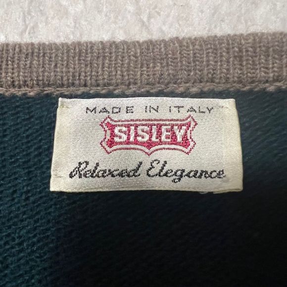 Sisley Green Relaxed Elegance Wool Blend Button Cardigan Sweater Sz XL/2XL - Picture 5 of 9